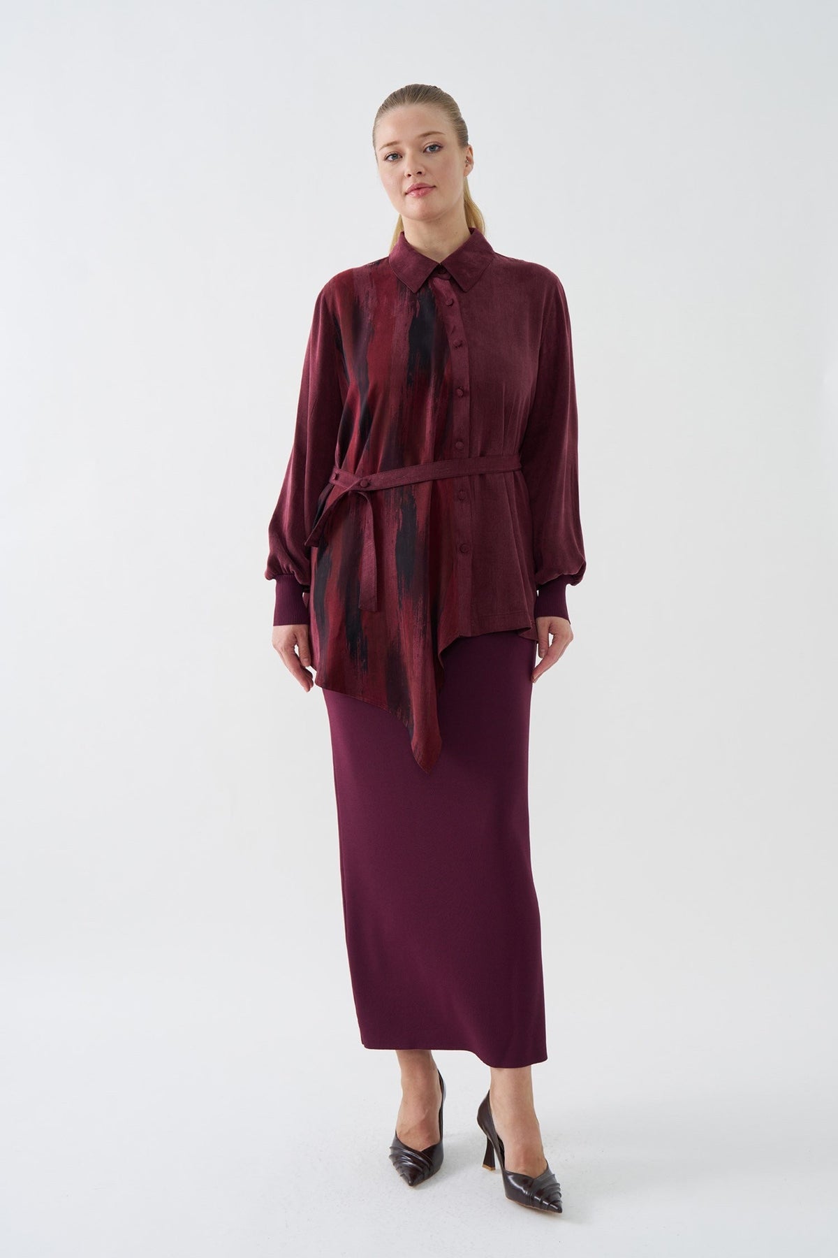 NİLİWİ GÖMLEK 27K-Nİ-3195 — BORDO