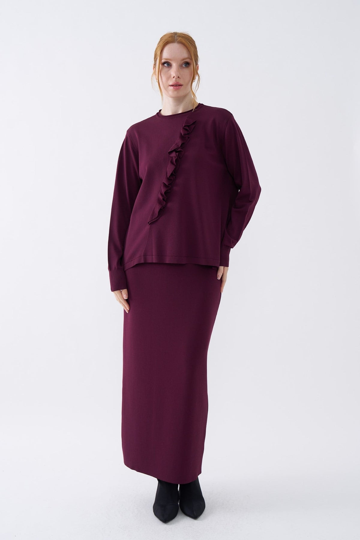 NİLİWİ BLUZ 27K-Nİ-3161 — BORDO