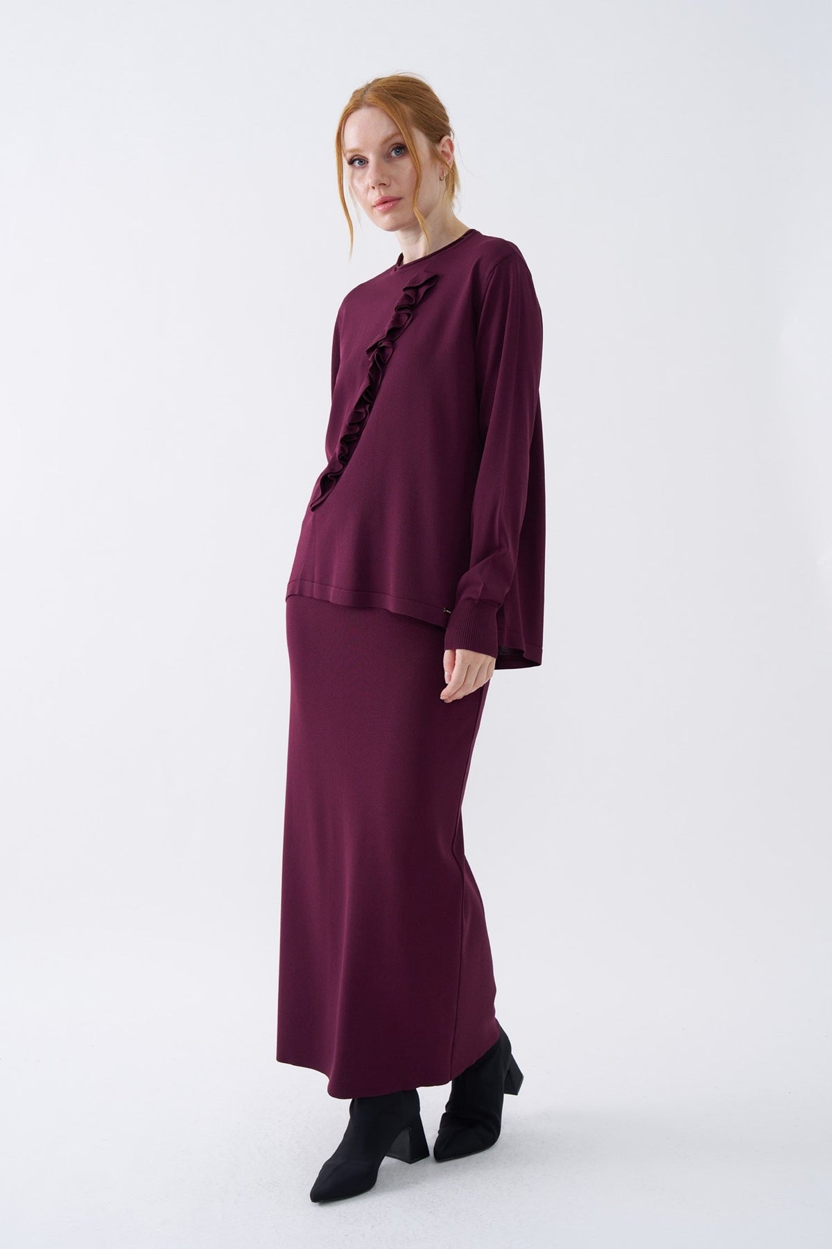 NİLİWİ BLUZ 27K-Nİ-3161 — BORDO