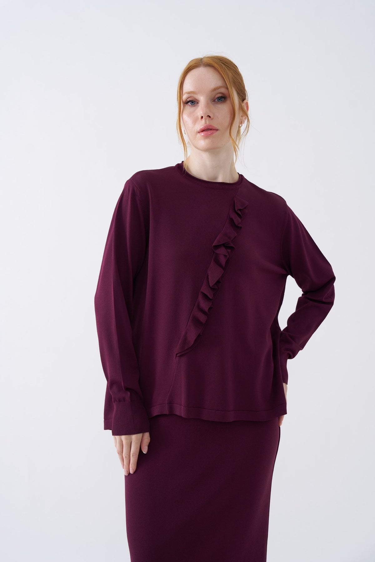 NİLİWİ BLUZ 27K-Nİ-3161 — BORDO