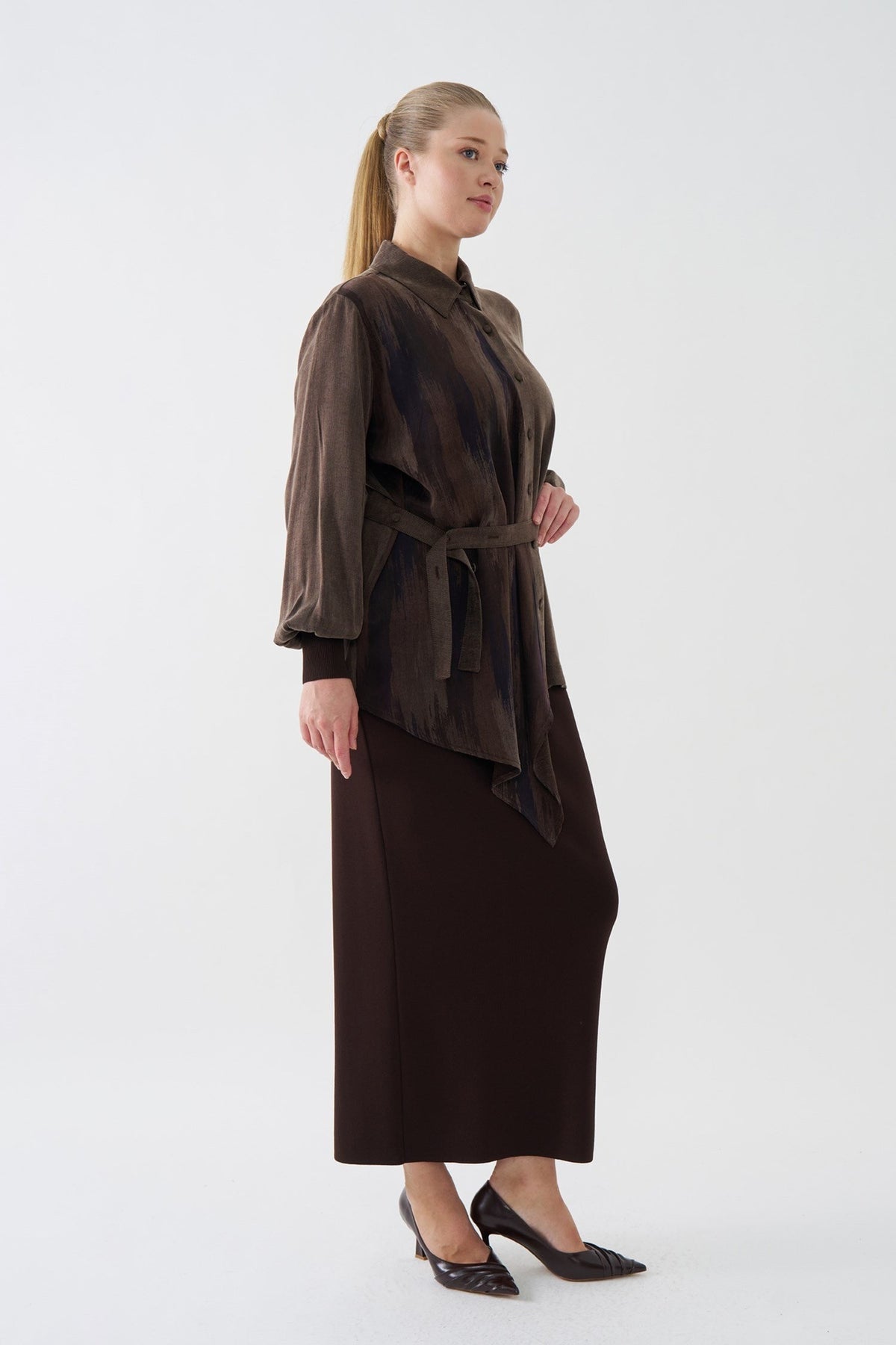 NİLİWİ GÖMLEK 27K-Nİ-3195 — KAHVE