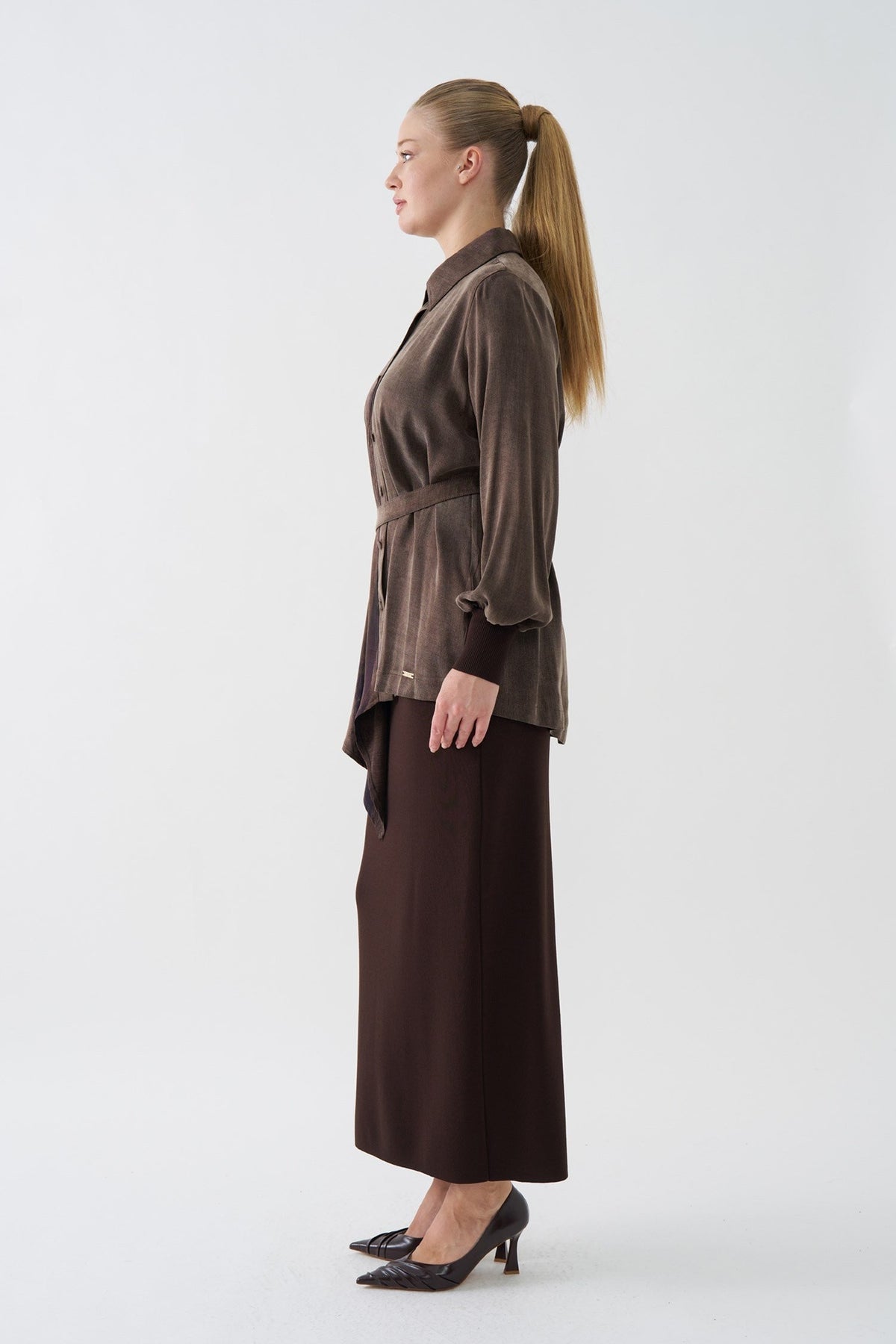 NİLİWİ GÖMLEK 27K-Nİ-3195 — KAHVE